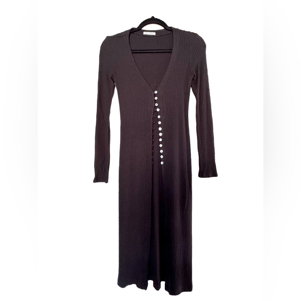 Reformation Black V-Neck Long Sleeve Cardigan